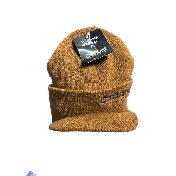 Men’s Carhartt Knit Beanie With Visor NWT Wheat/Tan - Picture 7 of 7